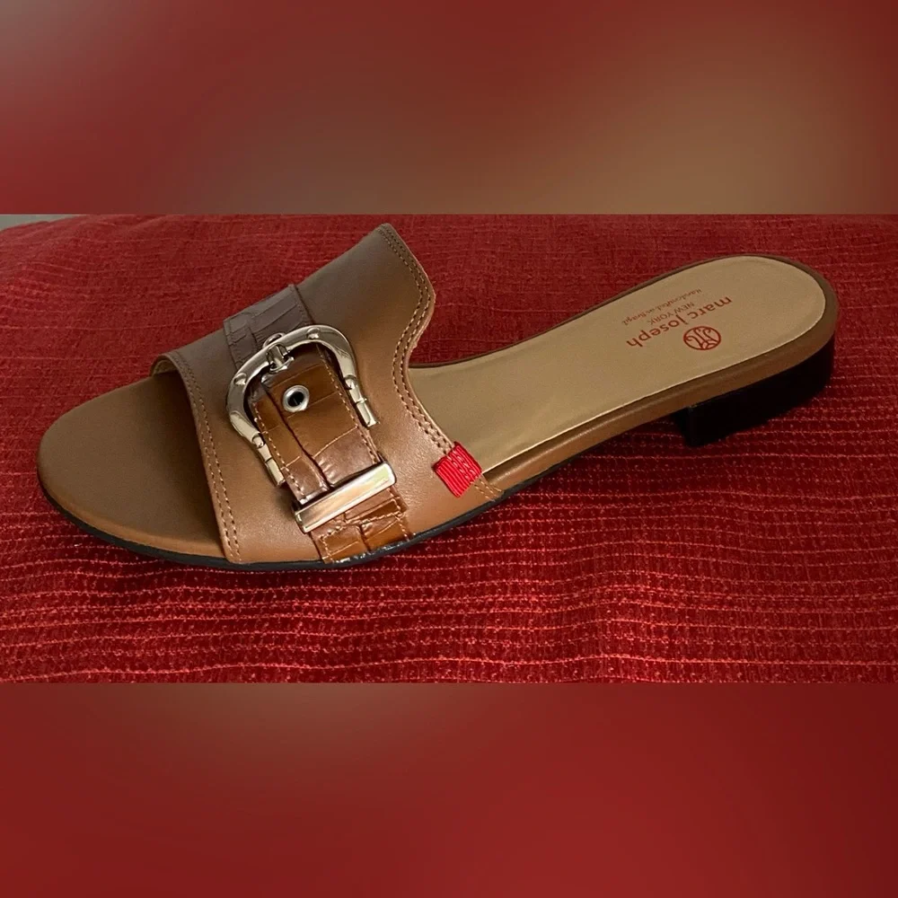 NWT..WOMENS MARC JOSEPH LEATHER SLIDE SANDALS - Picture 5 of 13